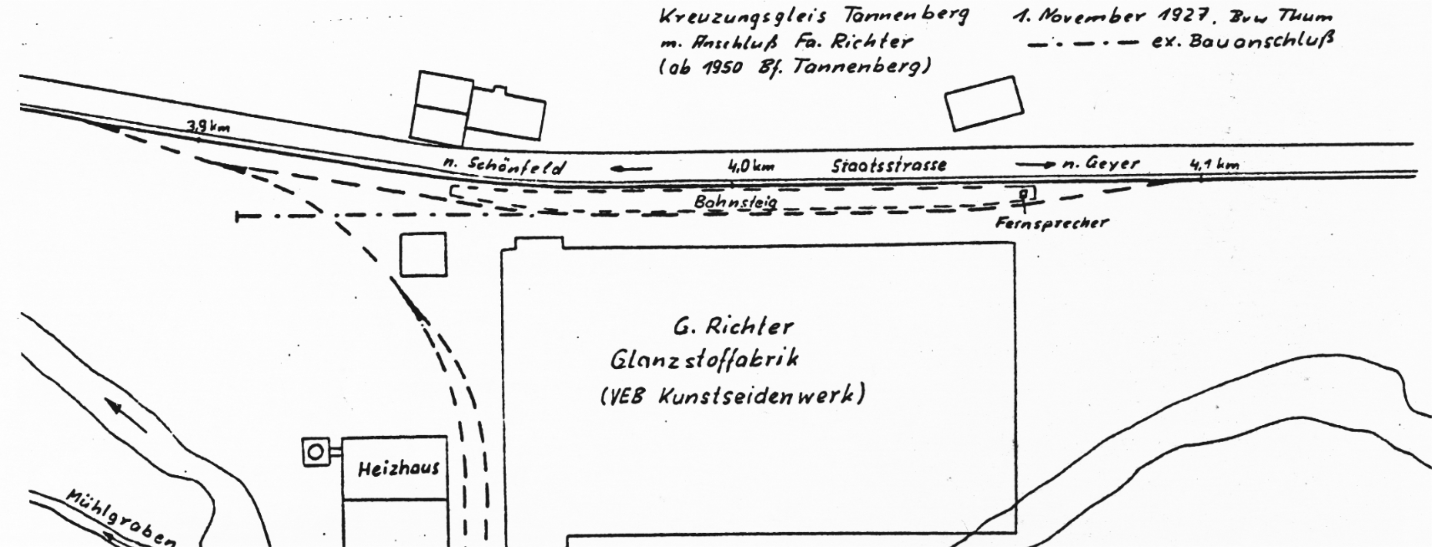 Gleisplan Bahnhof Tannenberg-Ost